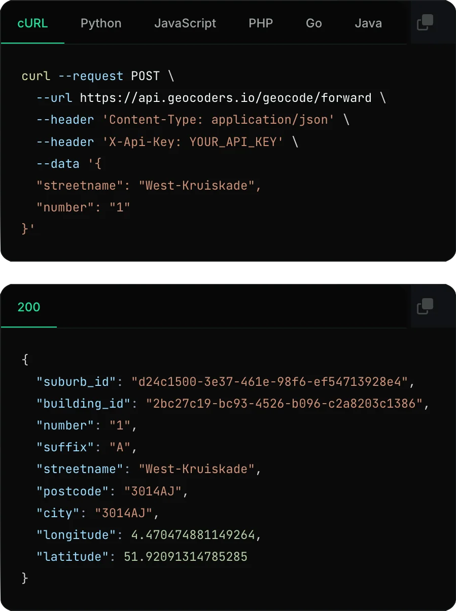 Forward geocoding